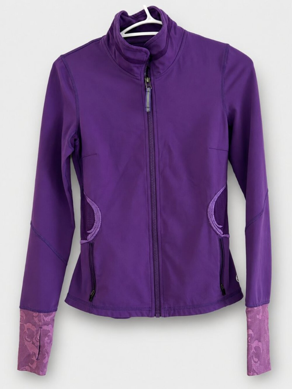 Titika Purple Athletic Jacket Size 2 | Zip Front Yoga Running Fitness Jacket
